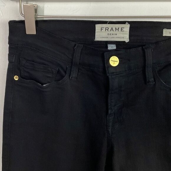 Frame Black Film Noir Le Skinny de Jeanne Jeans 25 - Picture 2 of 5